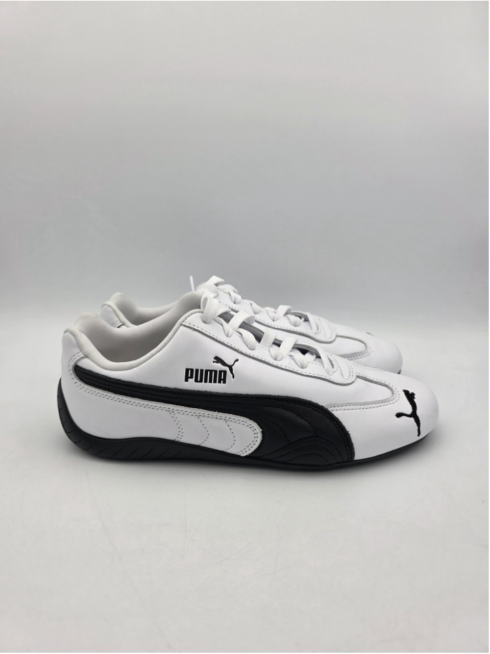 Puma Speedcat Leather White Black Sneakers Womens Size 9.5 Casual Shoes
